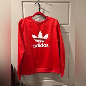 Adidas Red Satin Pullover with Logo
